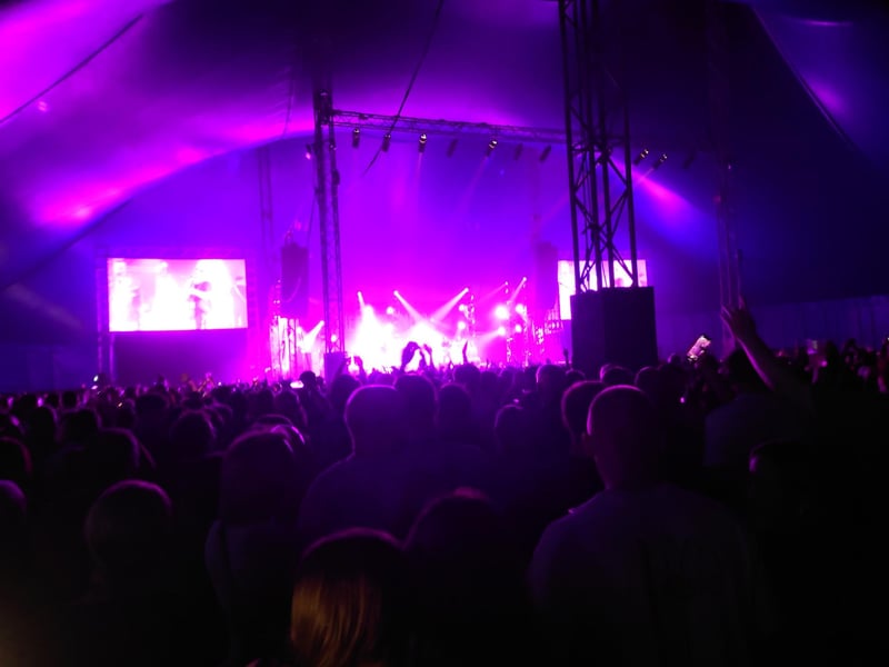 It was a sweaty evening in the big top tent at Leith Links, with fans dancing and singing along all evening.