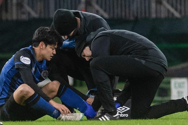 Took a painful kick to his foot at Celtic Park last week and had to be replaced after having coming on as sub himself.  Riccarton medical staff are hopeful the Japanses will be fit to return after the international break