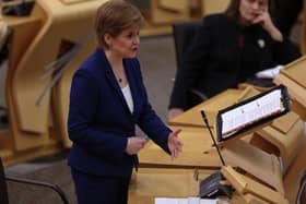 First Minister Nicola Sturgeon has said she “would welcome” the expansion of funding from the UK Government for those Scots who are forced to self-isolate with coronavirus. 
 (Photo by Fraser Bremner - Pool/Getty Images)