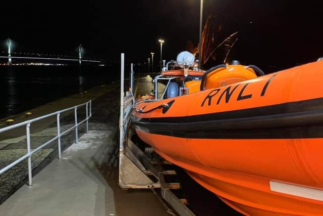 A Queensferry RNLI Lifeboat crew and ambulances rushed to Cramond Island at 10.28pm on Friday after someone injured their foot and become stranded. Credit: RNLI/Queensferry RNLI