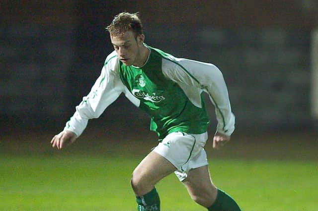 Jonathan Baillie in action for Hibs during and under-21 derby against Hearts.