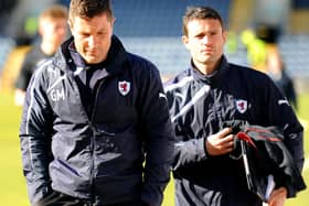 As they were - Raith manager Grant Murray and assistant Laurie Ellis will now switch roles at Queen's Park.
(Picture: Fife Photo Agency)