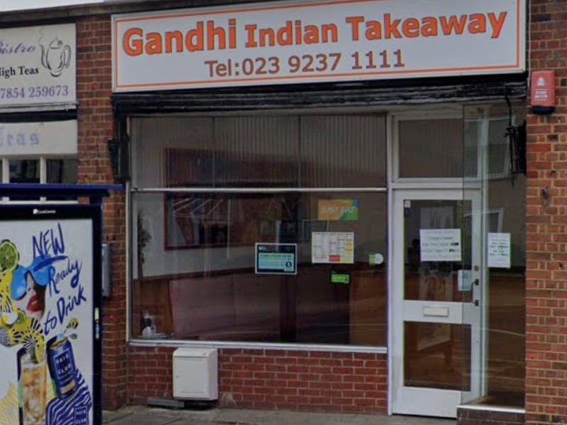 11: Gandhi Indian Takeaway in Wayte Street, Cosham, makes number 11.
