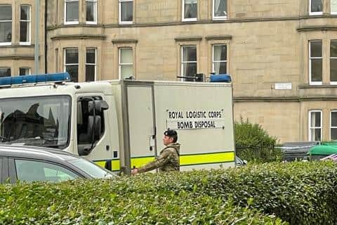 Bomb squad in attendance on Comely Bank Street in Edinburgh.