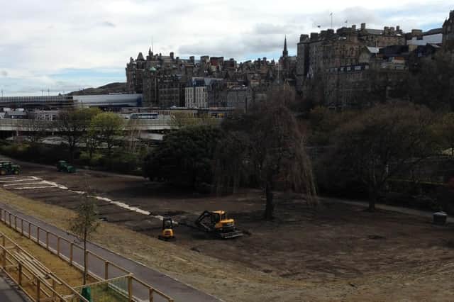 East Princes Street Gardens is still being restored following Edinburgh's Christmas market.