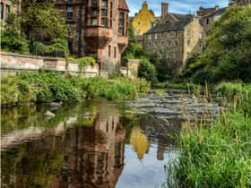 Dean Village, Edinburgh sits on the Water of Leith