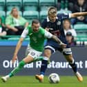 Martin Boyle dribbles past Luzern's Martin Frydek during Hibs' 3-1 victory at Easter Road on Thursday evening. Picture: SNS