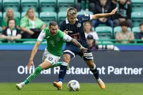 Martin Boyle dribbles past Luzern's Martin Frydek during Hibs' 3-1 victory at Easter Road on Thursday evening. Picture: SNS