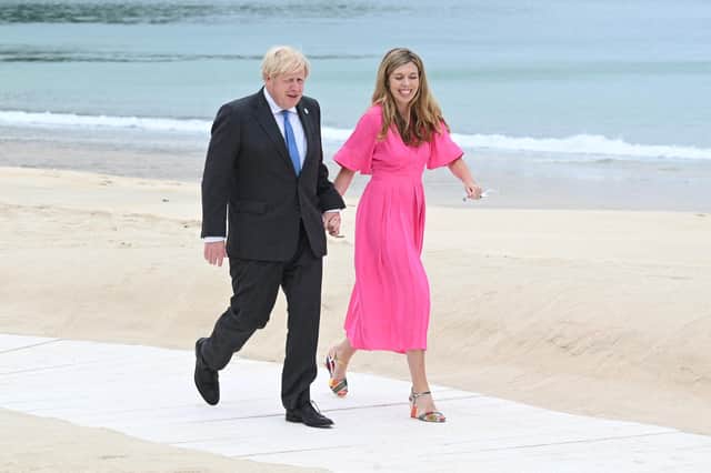 Boris Johnson and his wife Carrie Johnson reportedly attended a Downing Street party during lockdown (Picture: Leon Neal/pool/AFP via Getty Images)