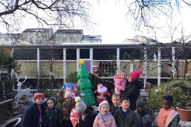 Clovenstone Primary School pupils enjoy some festive fun before school starts.