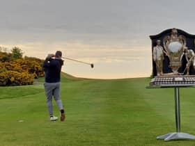 Gareth Pugh tees off for newcomers and 150-year-old Bass Rock Golf Club in the 123rd Evening Dispatch Trophy at the Braids. Picture: National World