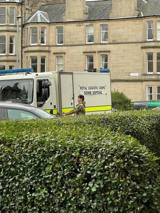 Bomb squad in attendance on Comely Bank Street in Edinburgh.