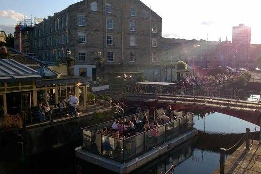 Teuchters Landing in Leith has a fantastic beer garden right on the water's edge at The Shore.