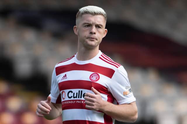 Hamilton Accies attacker Callum Smith scored the only goal of the game. Picture: SNS