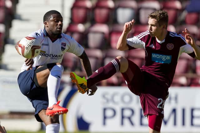 Yann Songo'o played against Hearts at Tynecastle for Ross County.