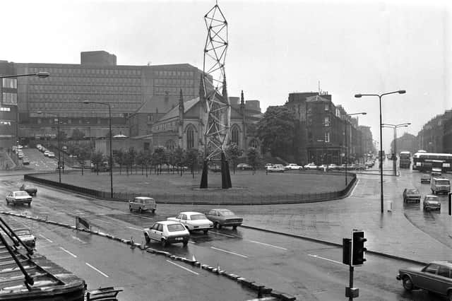 Installed in September 1973 as part of Edinburgh's Christmas decorations, the 80ft kinetic sculpture on the roundabout at Picardy Place was removed in 1983 (Picture: George Smith)