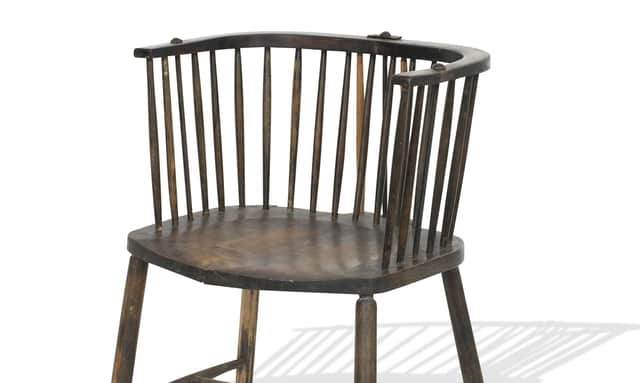 Charles Rennie Mackintosh chair which was once salvaged from a skip