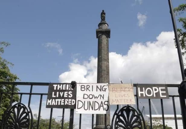 The Melville Monument in Edinburgh was previously targeted by protesters. (Picture: Urquhart Media/BBC)