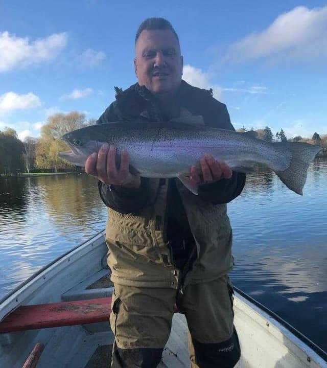 'Spud' Murphy with an 8lb trout from Linlithgow Loch courtesy of Forth Area Federation of Anglers