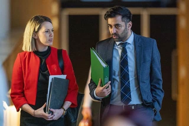 Education Secretary Jenny Gilruth, seen with Humza Yousaf, can't wish her problems away (Picture: Jane Barlow/PA)
