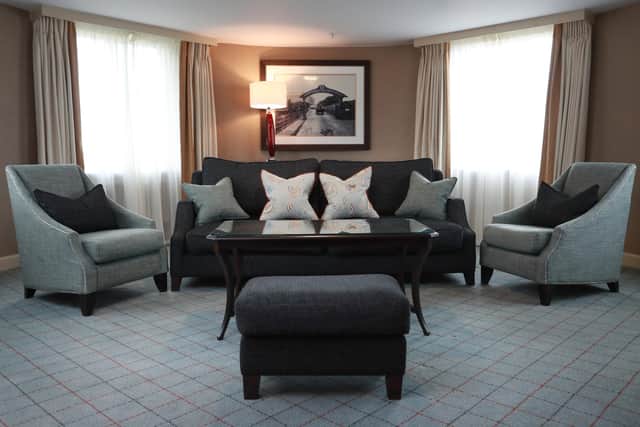 One of the refurbished master suites at the Dalmahoy Hotel and Country Club.
