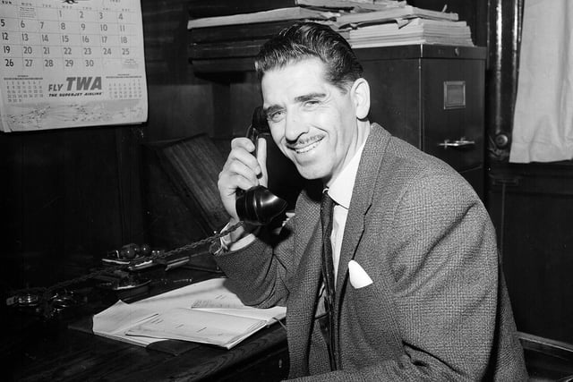 Hibs' manager Walter Galbraith is pictured at Easter Road shortly after joining the club in 1961.