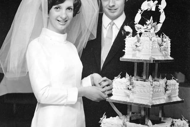 Ron and Rhondda Leckie are all smiles at their wedding in 1970.