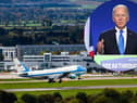 Biden left Edinburgh Airport last night