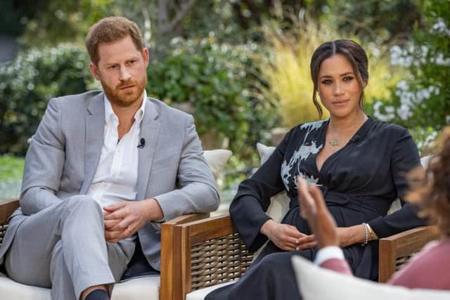 Harry has described some of the coverage of his relationship with Meghan Markle as having "racial" and "colonial" undertones (ITV)