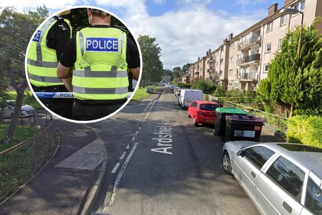 Police have arrested two men in connection with a disturbance and collision which occurred on Ardshield Avenue in Clermiston, Edinburgh, on Monday afternoon.