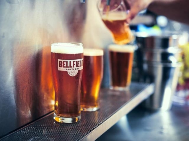 Bellfield Beer Garden & Tap Room welcomes children (until 2100hrs) and well behaved dogs – indoors and outdoors. There are free dog biscuits made by the team from the spent grain left over from brewing.