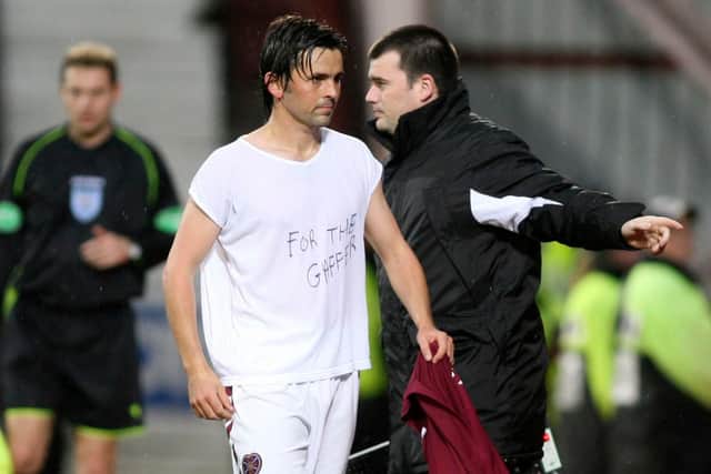 Both Paul Hartley and Rudi Skacel had a message of support for Burley. Picture: SNS
