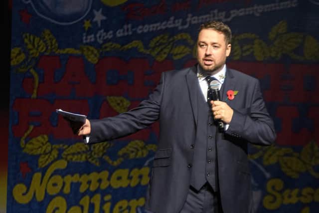 Jason Manford on stage at the Bobby Ball Rock On Variety Show at Blackpool's Winter Gardens in 2021. Photo: Kelvin Stuttard