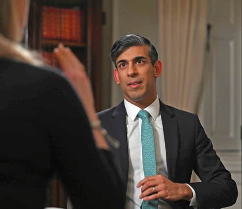 Prime Minister Rishi Sunak appearing on the BBC 1 current affairs programme, Sunday With Laura Kuenssberg