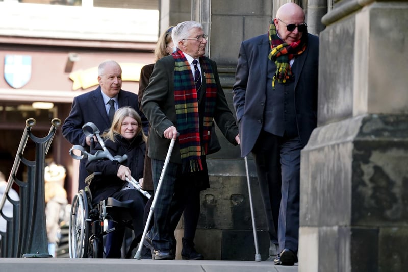 Hundreds of people lined the streets as mourners poured into St Giles' Cathedral for the service.