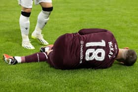 Hearts forward Barrie McKay was injured against PAOK Salonika. Pic: SNS