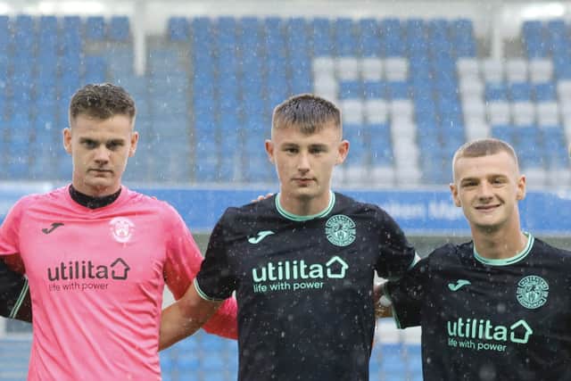Murray Johnson, Jacob Blaney, and Josh McCulloch pictured ahead of the UEFA Youth League first-leg clash with Molde