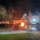 A car in flames in Muirhouse in the early hours of Saturday morning.