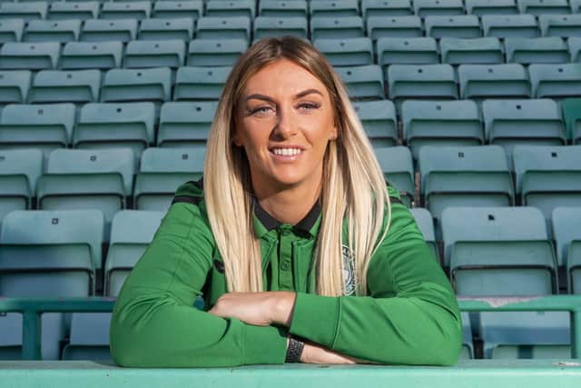 Experienced defender Siobhan Hunter has signed a new two-and-a-half-year full-time contract at Hibs. Picture: Mark Scates / SNS G