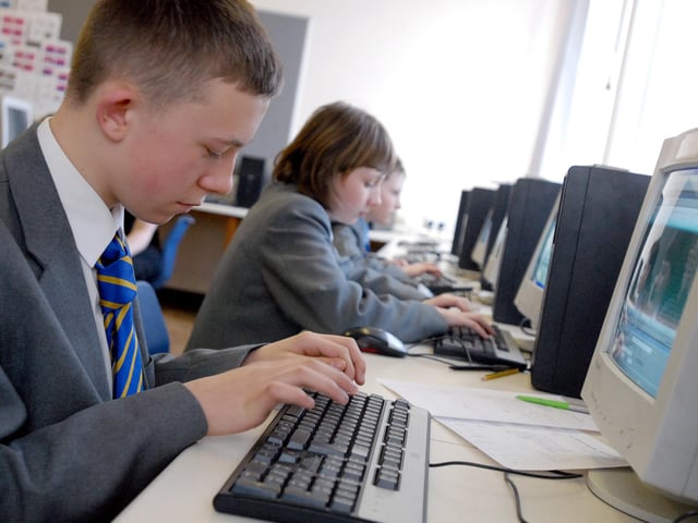 Website construction at St Joseph's RC Comprehensive in 2009.