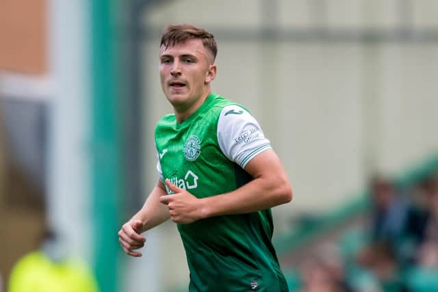 Josh Campbell was one of several young players who made a positive impact against Santa Coloma as Hibs progressed to next qualifying round of the Conference League. Photo by Ross Parker / SNS Group