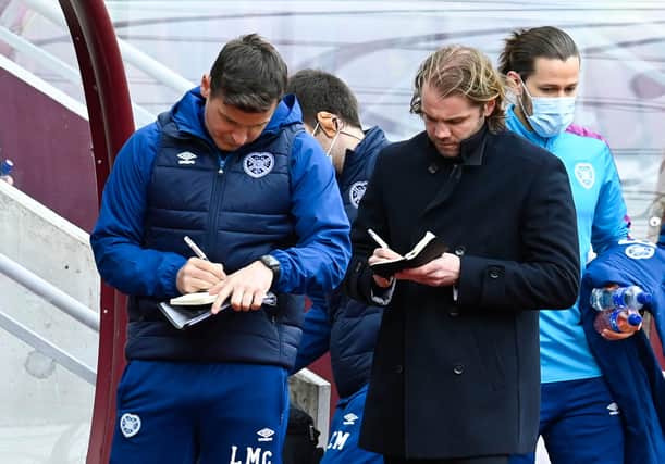 Hearts manager Robbie Neilson with assistant Lee McCulloch.