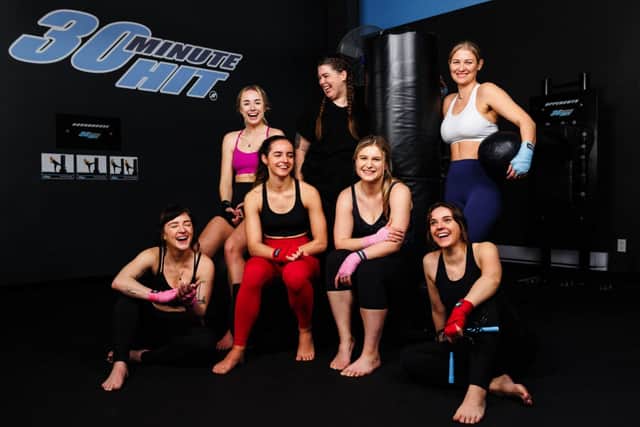 30 Minute Hit is a circuit-based fitness program that says it empowers women, using boxing, kickboxing, and general self defence, for example. Picture: contributed.