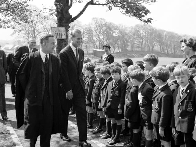 Prince Philip The Duke of Edinburgh on a visit to George Watson's College in 1966.