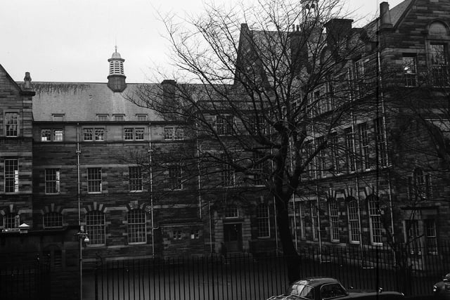 The old James Gillespie's School building in Warrender Park Crescent in February 1964.
