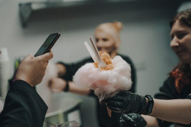 Many of the fantastic offerings at Edinburgh Street Food, such as this candyfloss cone, had visitors reaching for their camera phones.