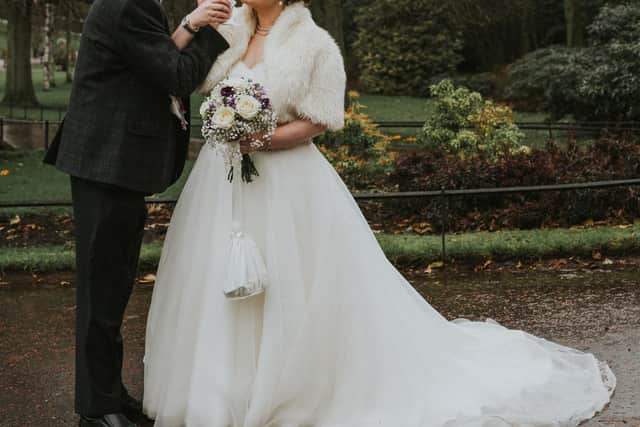 Hearts melting: Mr and Mrs Edie after they tied the knot. Picture: Iris Art Photography