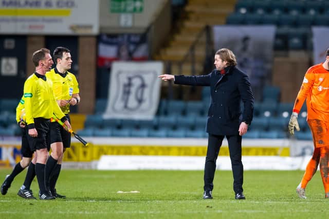Robbie Neilson was unhappy with the performance of Don Robertson the last time the teams met. Picture: SNS