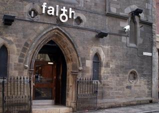 Pictured in April 2004, Faith nightclub in the Cowgate was located in a former church. Later became Sin. It's now the site of Stramash, a 900-capacity late night music venue and diner split over two floors with three bars.