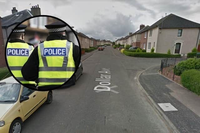 A baby girl has died in hospital after falling into a garden pond in Dollar Avenue in Falkirk.
